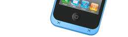 ＋M Battery iPhone4/4S バッテリー内蔵ケース グリーン[MB01-GR] × ブルー [MB01-BL]