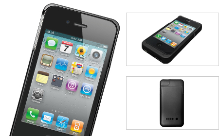 ＋M Battery iPhone4/4S バッテリー内蔵ケース ブラック ［MB01-BK］