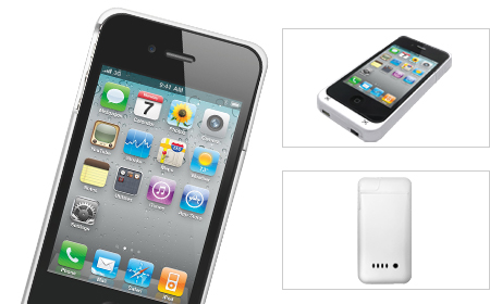 ＋M Battery iPhone4/4S バッテリー内蔵ケース ホワイト［MB01-WH］