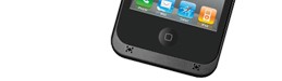 ＋M Battery iPhone4/4S バッテリー内蔵ケース ブラック[MB01-BK] × パープル [MB01-PU]