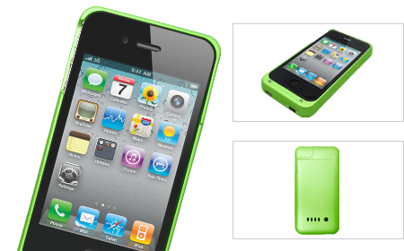 ＋M Battery iPhone4/4S バッテリー内蔵ケース グリーン［MB01-GR］