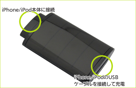 ＋M Battery iPhone/iPod アイコン型バッテリー MB02への充電方法